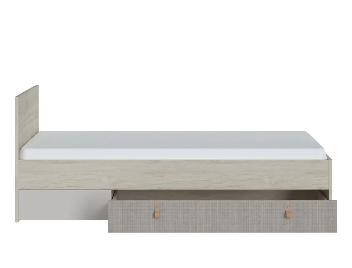 Łóżko z szufladą 90x200 DENIM DEIZ01 Orzech Rockford Jasny, Cashmere, Caroline - 6000000011768