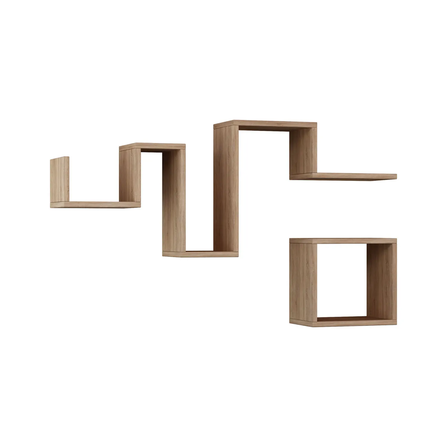 Zestaw półek ściennych drewnianych FOLLOW 2 szt. kolor dąb naturalny