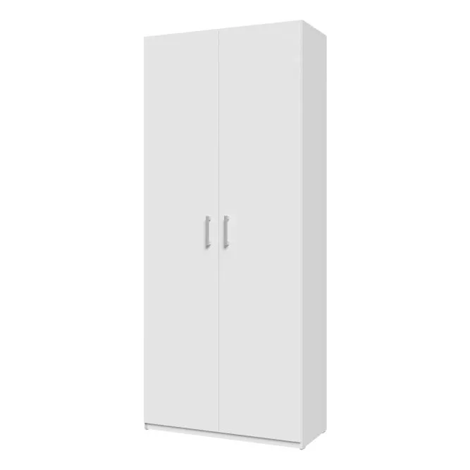 Szafa 2-drzwiowa HOME NOOK 2 drążki i półki 90cm biała — zdjęcie 3