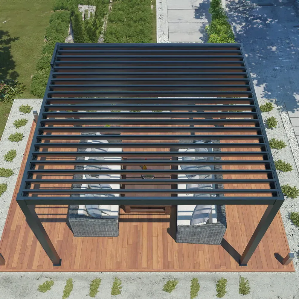 Pergola elektryczna LUXE 4x4x2,5m antracyt z oświetleniem LED Esti&Esta — zdjęcie 8
