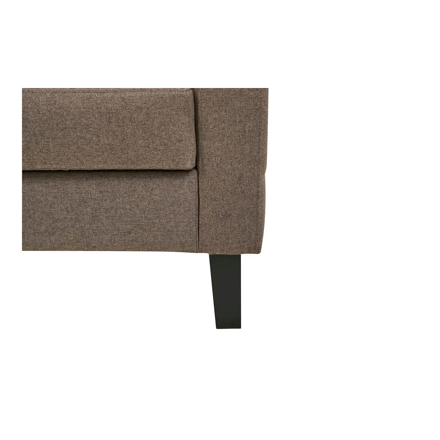 Sofa rozkładana MILTON 204cm pikowana brązowa czarne nogi - 1352010