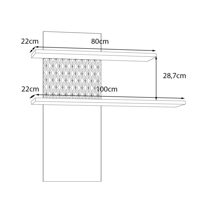 Półka wisząca AKSANA L dąb mauvella, biały 100x100x23 cm - AKNB01L-M992