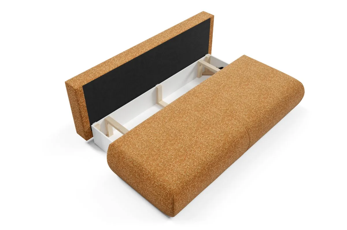 Sofa rozkładana z pojemnikiem PUENTE 214 cm rdzawa — zdjęcie 7