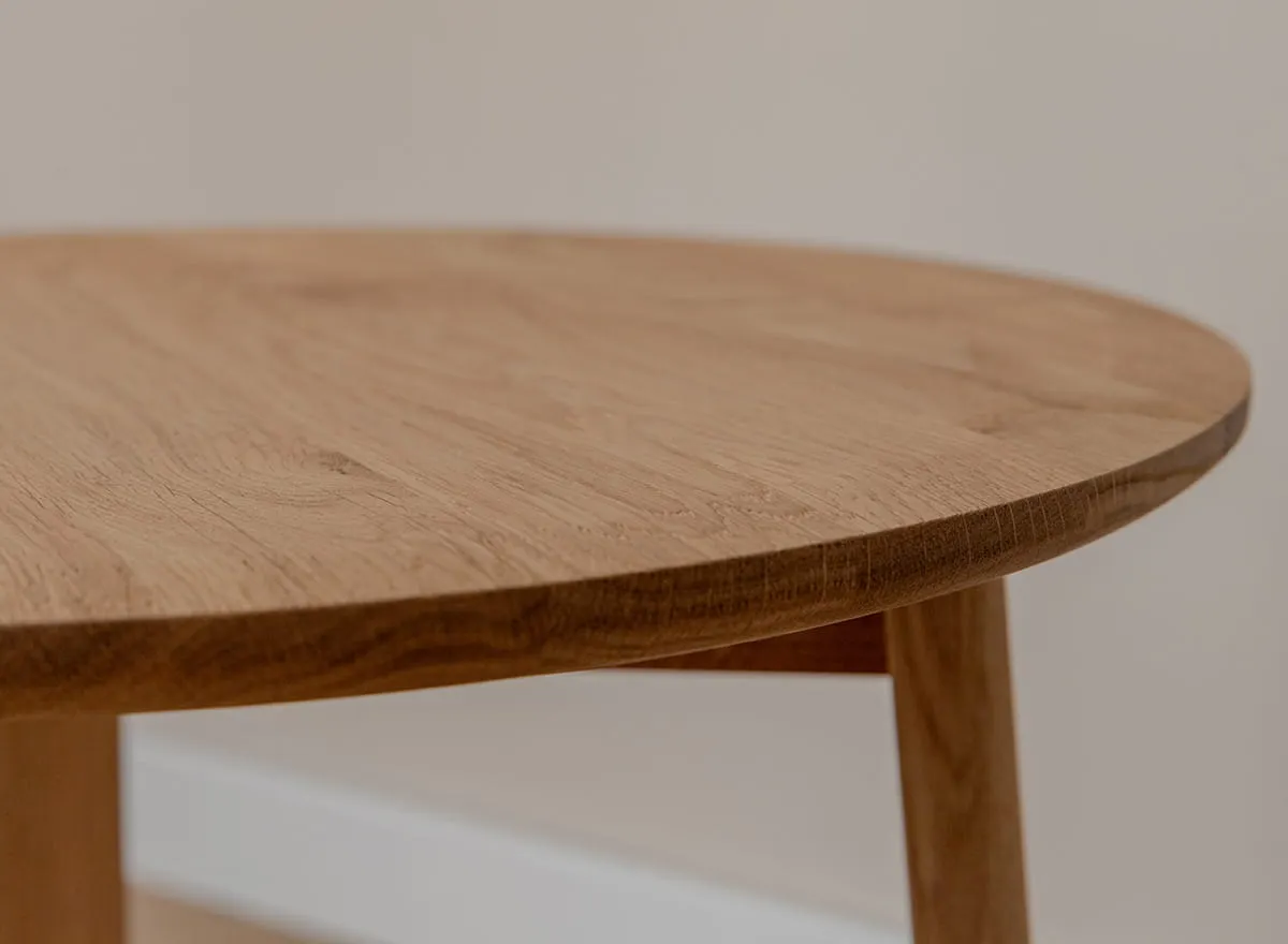 Stolik kawowy okrągły MONTI 51 cm dębowy olejowany - PRHMON51D