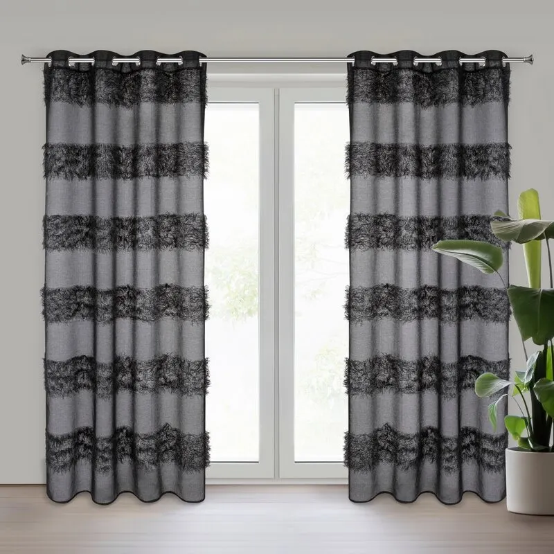 FIRANA GOTOWA MARGARET 140 X 250 CM CZARNY FIRANA GOTOWA MARGARET 140 X 250 CM CZARNY