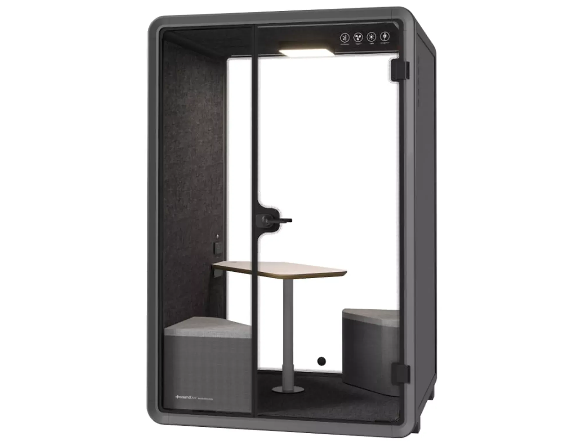 Kabina akustyczna do biura dwuosobowa MEDIUM BOOTH ST czarny/szary