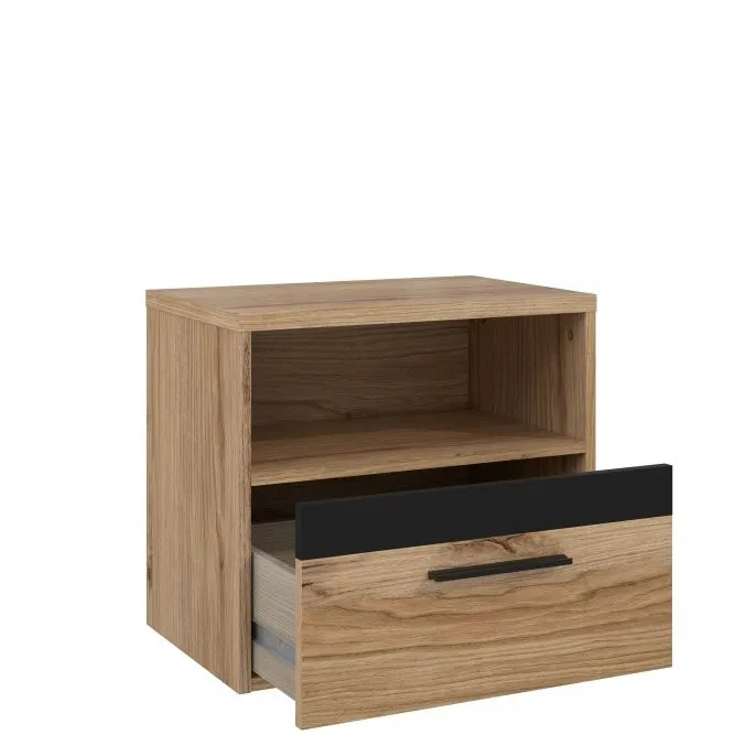 Szafka nocna z szufladą i półką DALATE dąb katania - DQLK011-M301