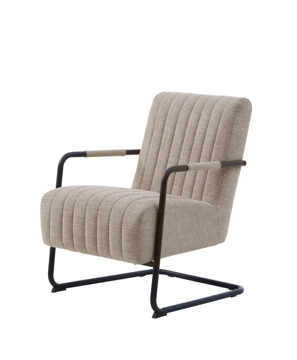 Fotel pikowany TROUT metalowy piaskowy Fotel pikowany TROUT metalowy piaskowy