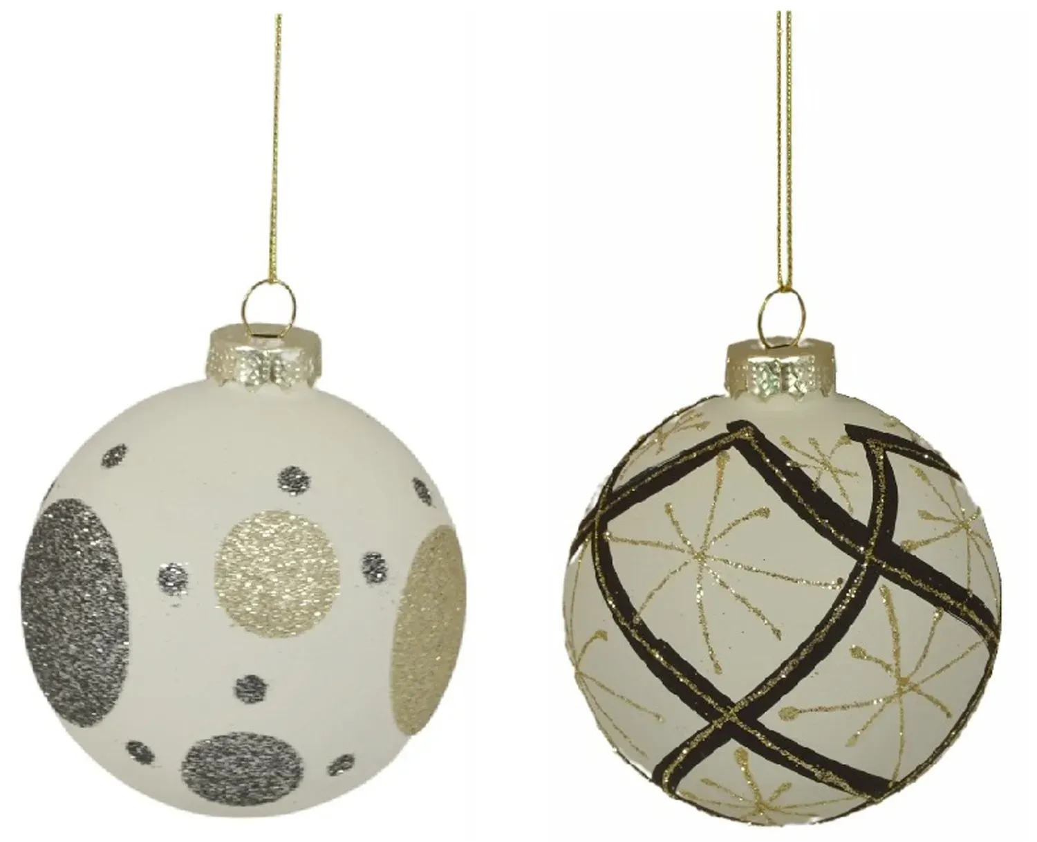Bombki szklane 12 sztuk złoto-srebrne