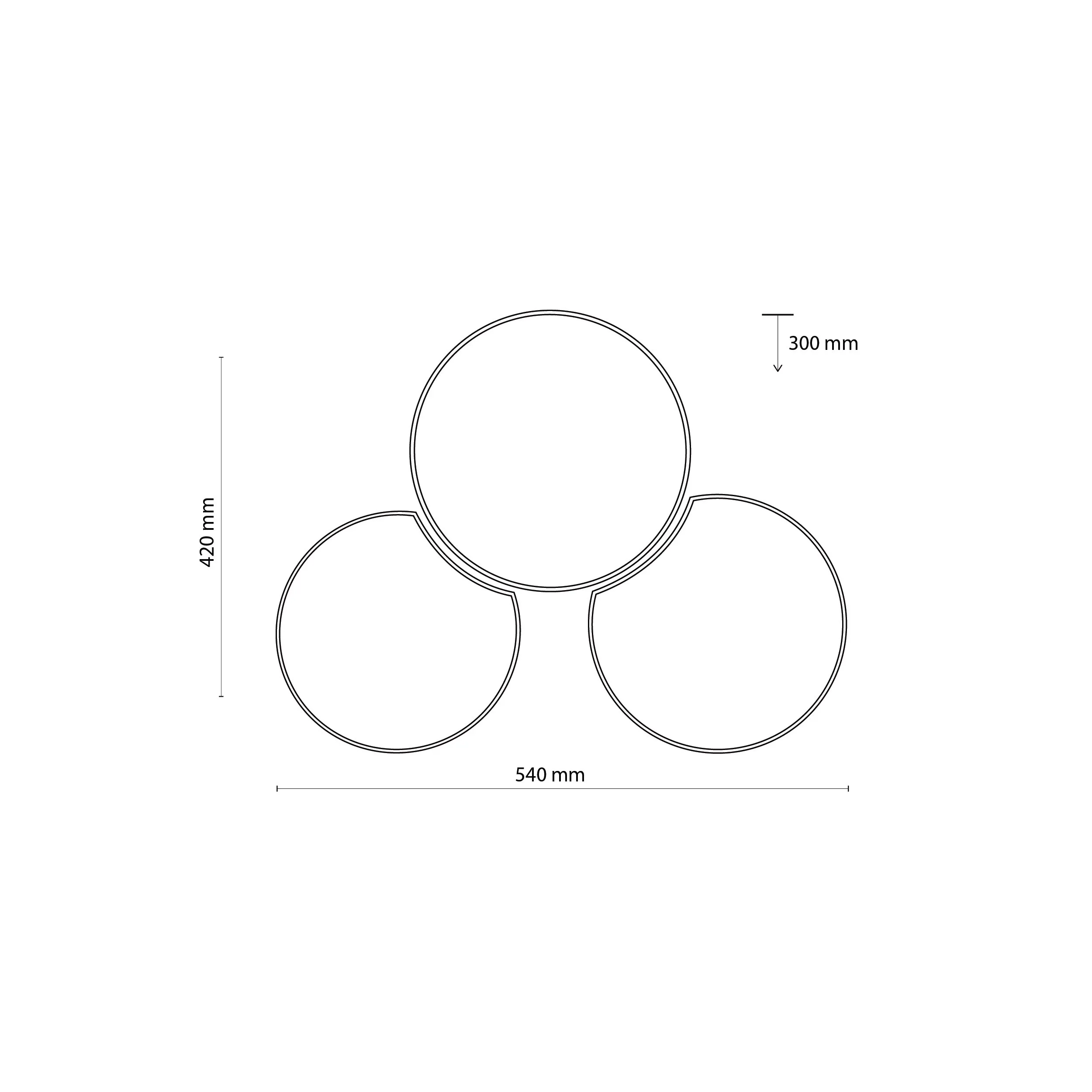 Lampa sufitowa MONA biała potrójna 54x42x30cm - TK_3441