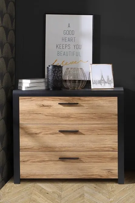Komoda z 3 szufladami DALATE dąb katania - DQLK211-M265