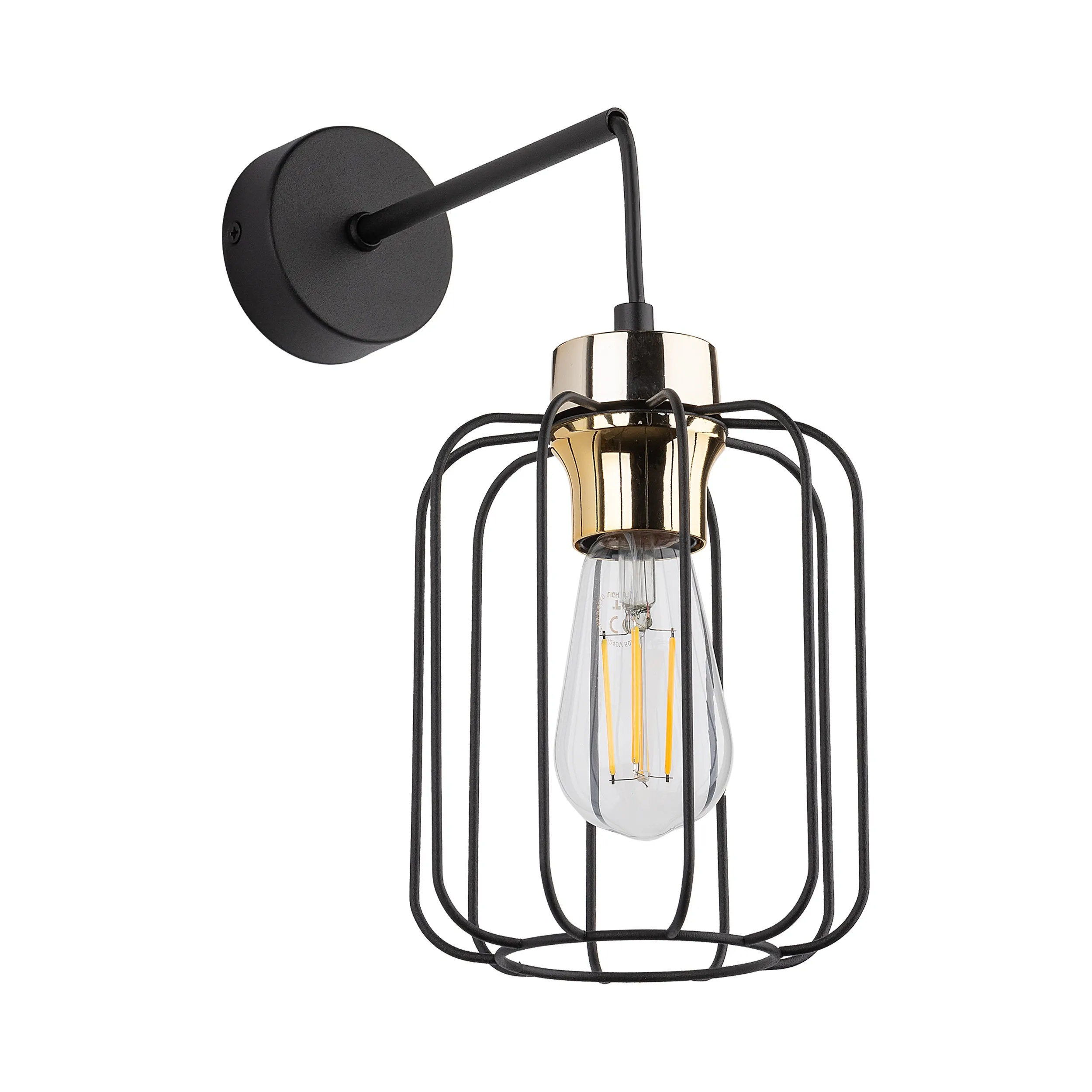 Kinkiet GALAXY czarny ze złotym elementem 33x26x15cm - TK_4742