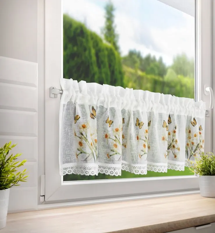 FIRANA GOTOWA FLORA 150X30 CM BIAŁY — zdjęcie 10