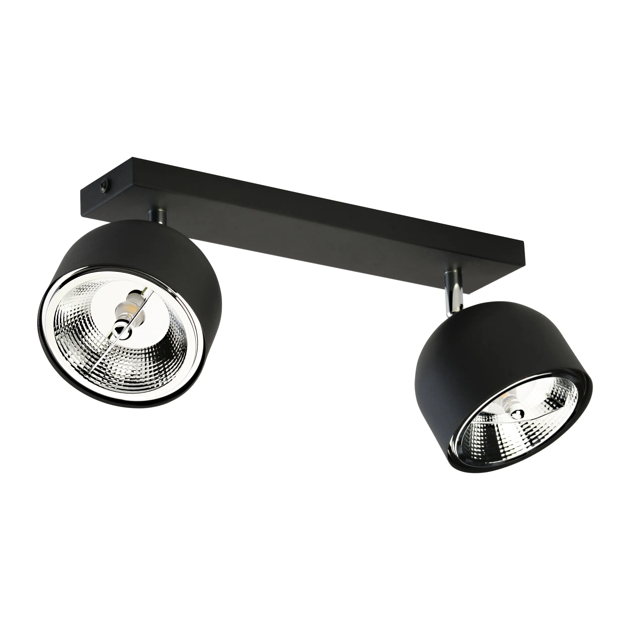 Lampa sufitowa ALTEA czarna regulowana na listwie metalowej + żarówki 47x22x17cm