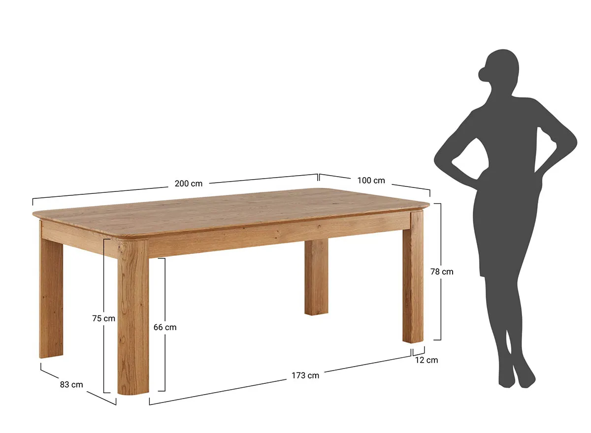 Stół drewniany DIVISIONE 100x200 dąb olejowany - ZIDIV16