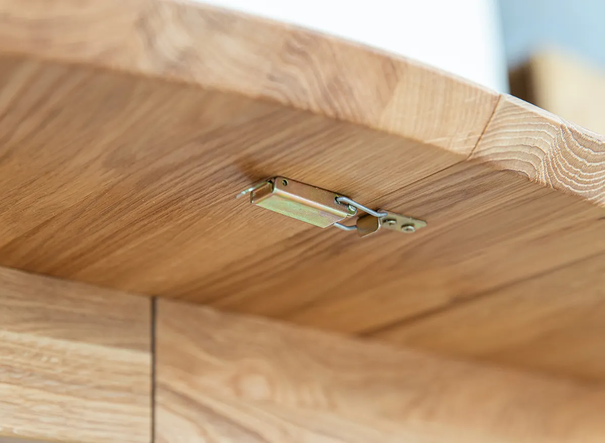 Stół dębowy okrągły ORBETELLO rozkładany 90-140 - dąb olejowany - KULSR90_50