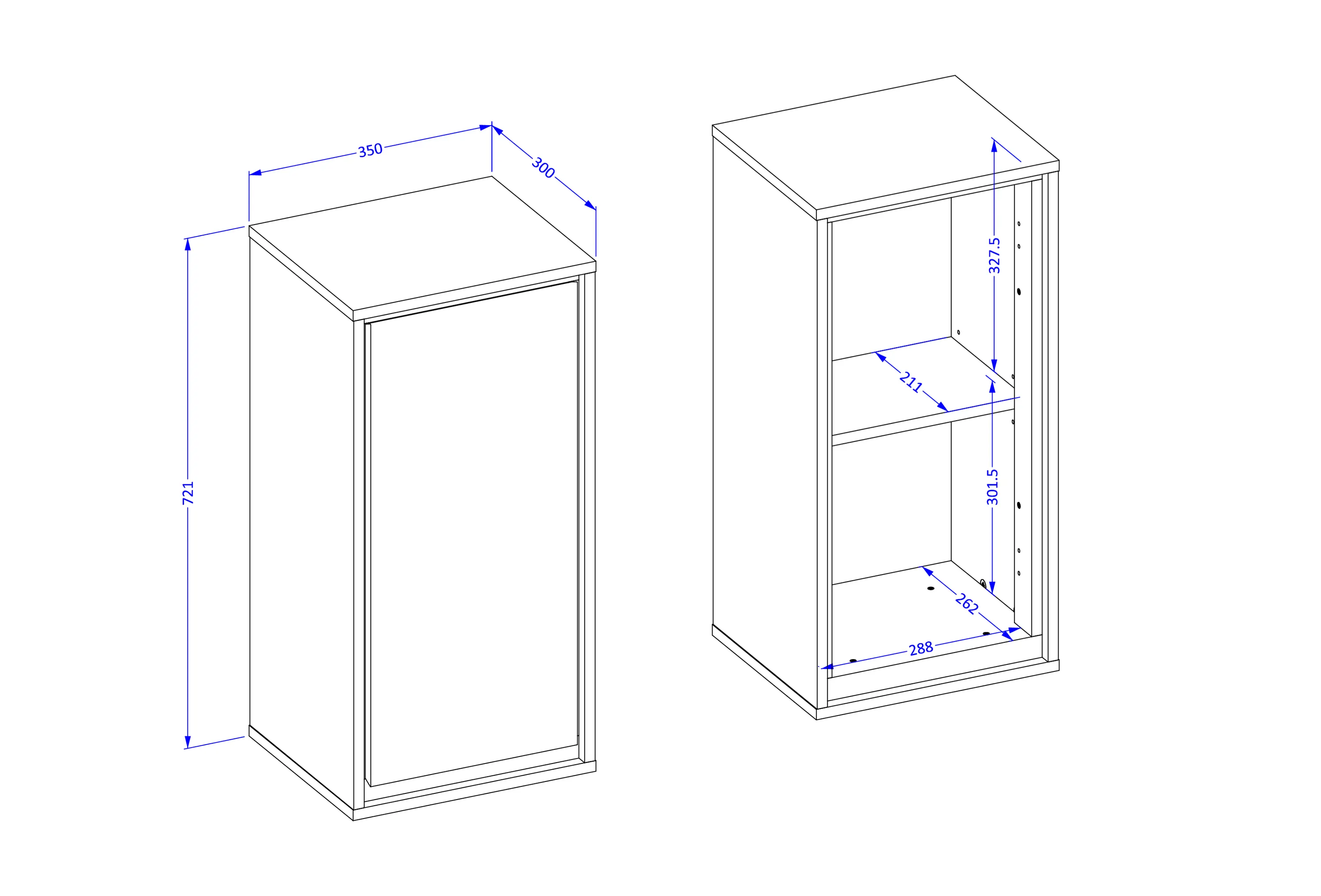 Szafka wisząca IRVINE 1-drzwiowa - congo, czarny - 30CWNP03