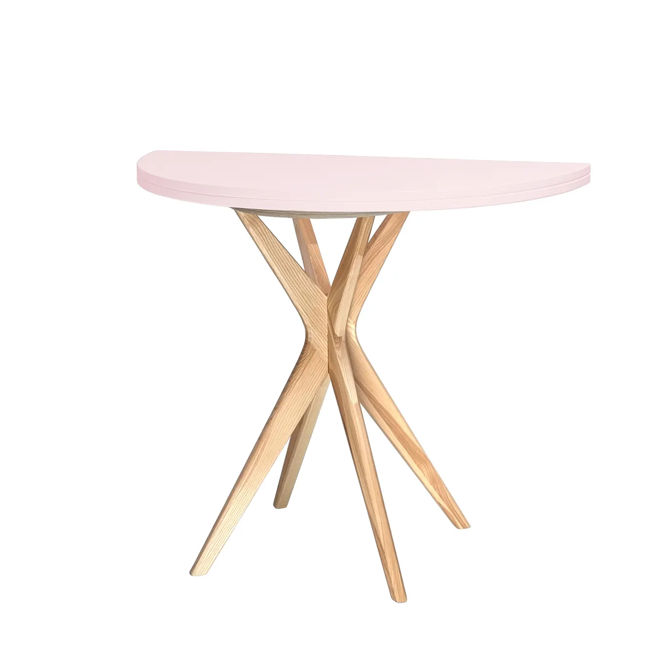 Półokrągły stół rozkładany JUBI śr. 100cm różowy