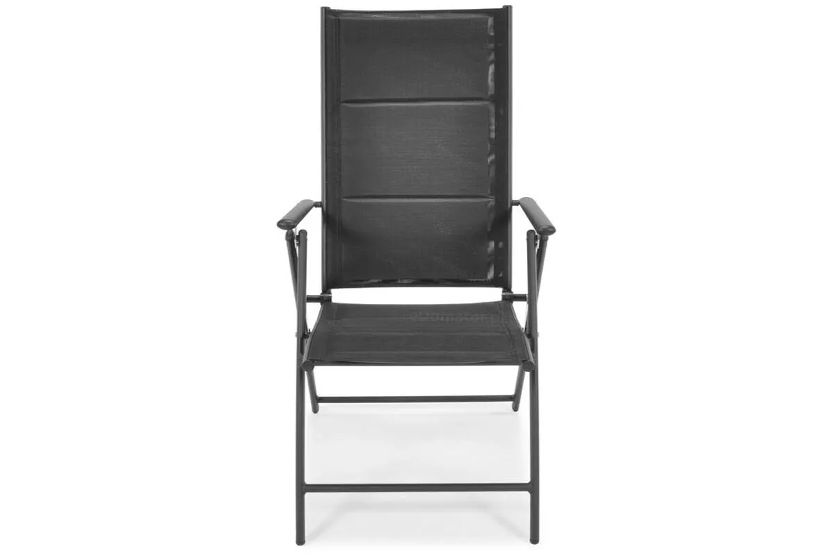 Czarny zestaw ogrodowy 6-osobowy - stół PORTO 150 i 6 krzeseł składanych MODENA - FE5906948129733