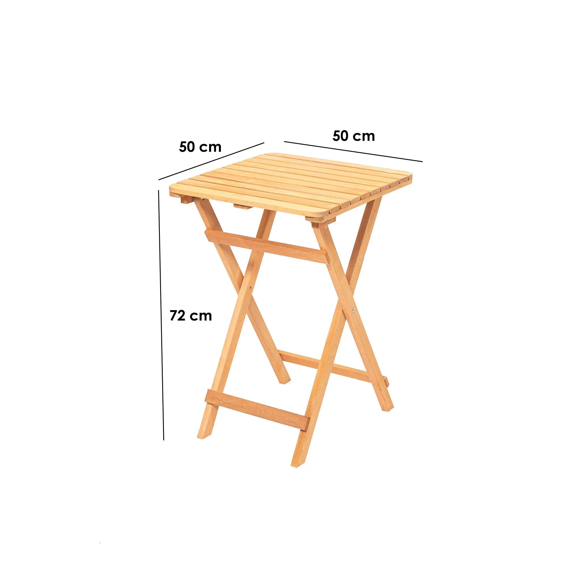 Stół ogrodowy drewniany MY020 składany 50x50 naturalny - ASI_644MYD1120