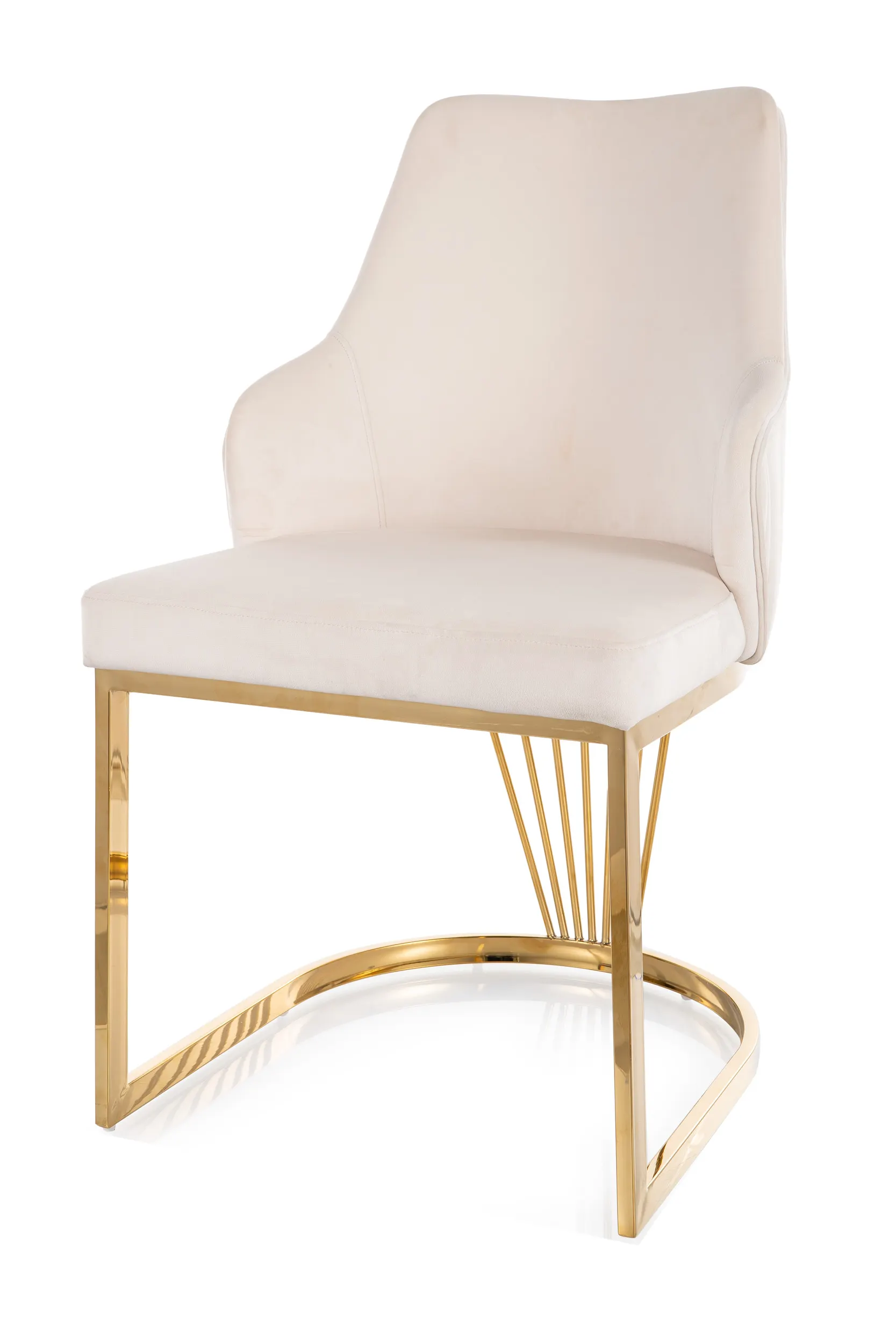 Krzesło ALURE VELVET jasny beż/złote nogi - ALUREVZLJBE