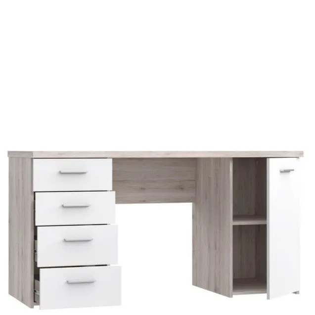 Biurko NET106 z szafką i 4 szufladami- beżowy, biały - MT926-T19