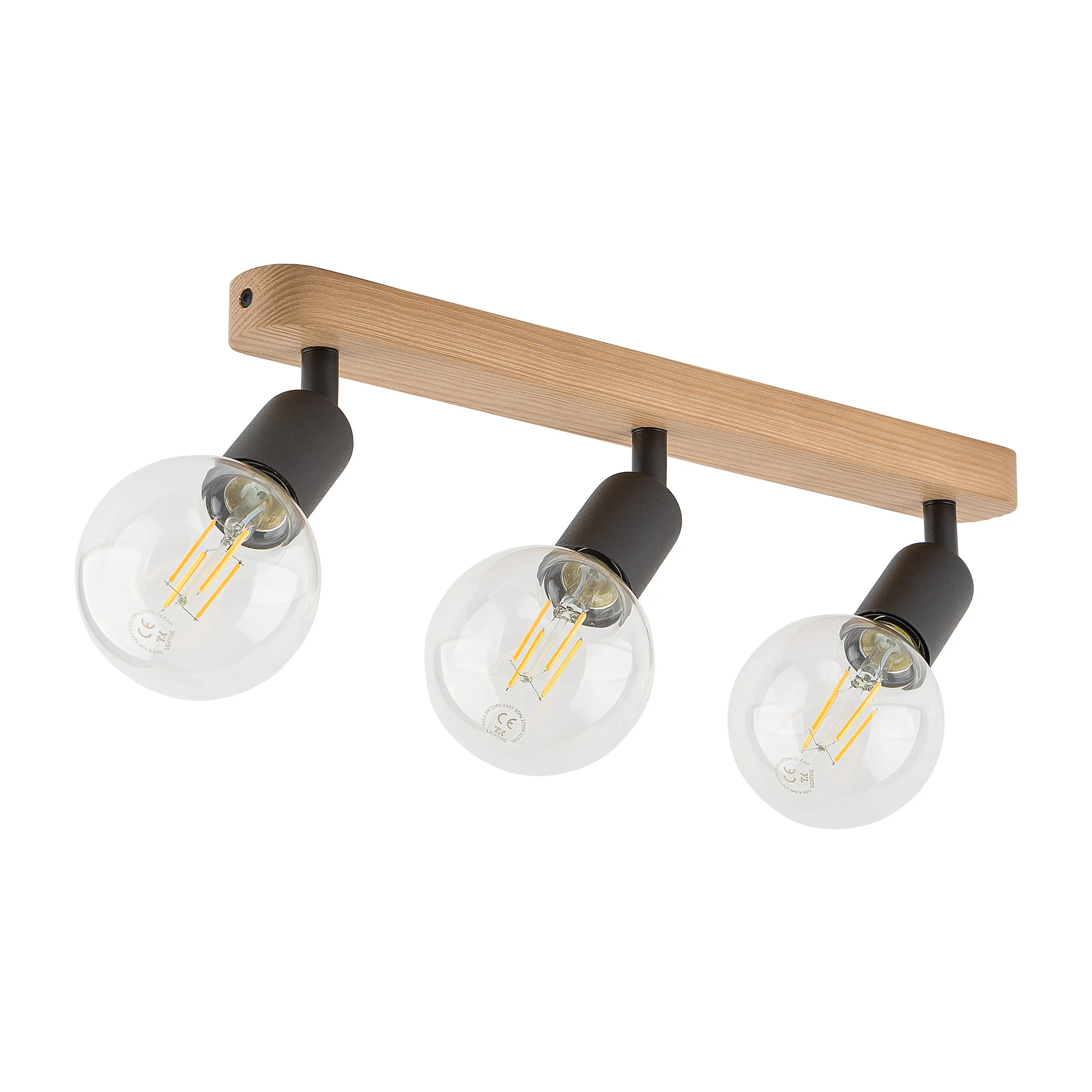 Lampa Sufitowa SIMPLY WOOD drewniana czarna regulowana 51cm
