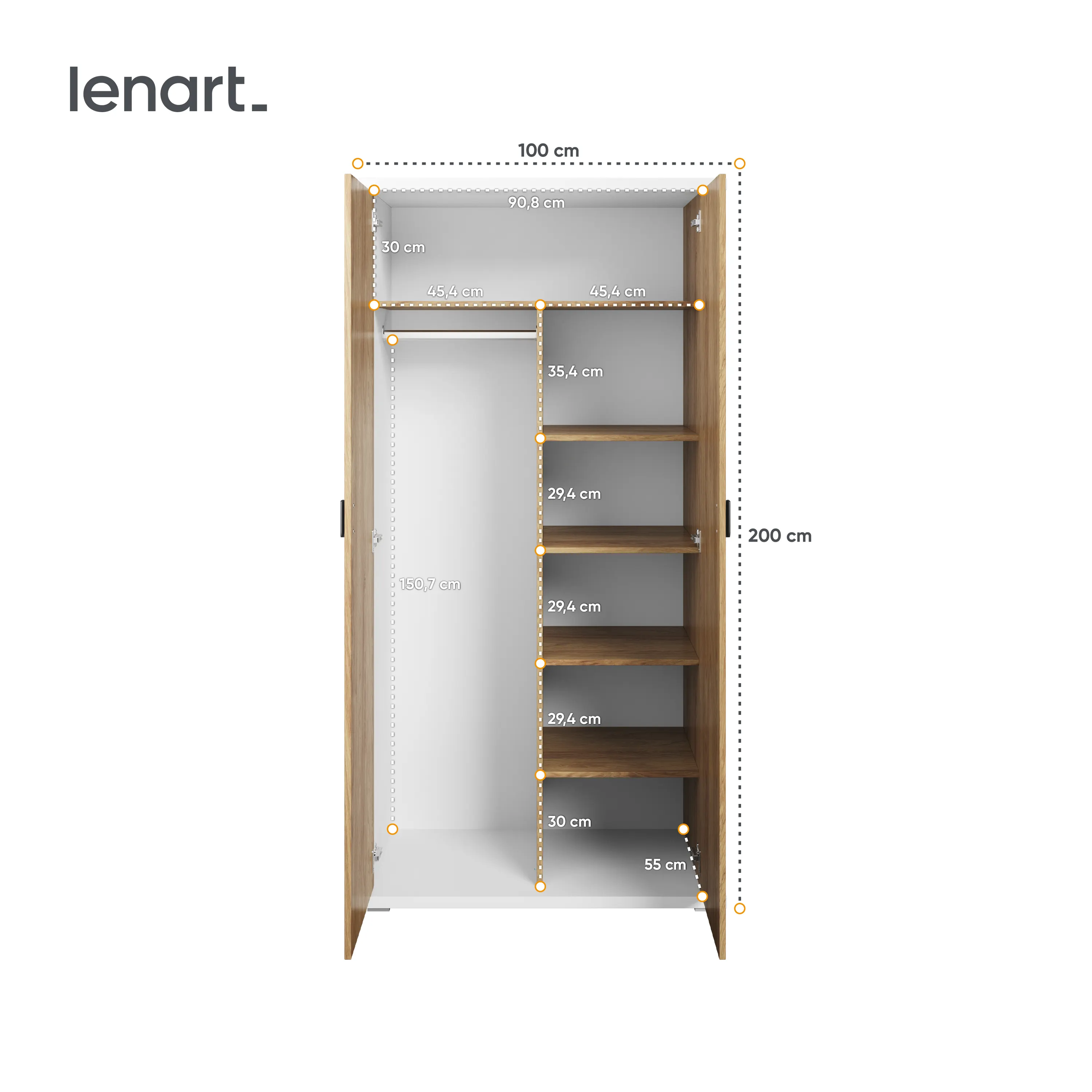 Szafa 2-drzwiowa Simi MS-02 100cm - MS2BH