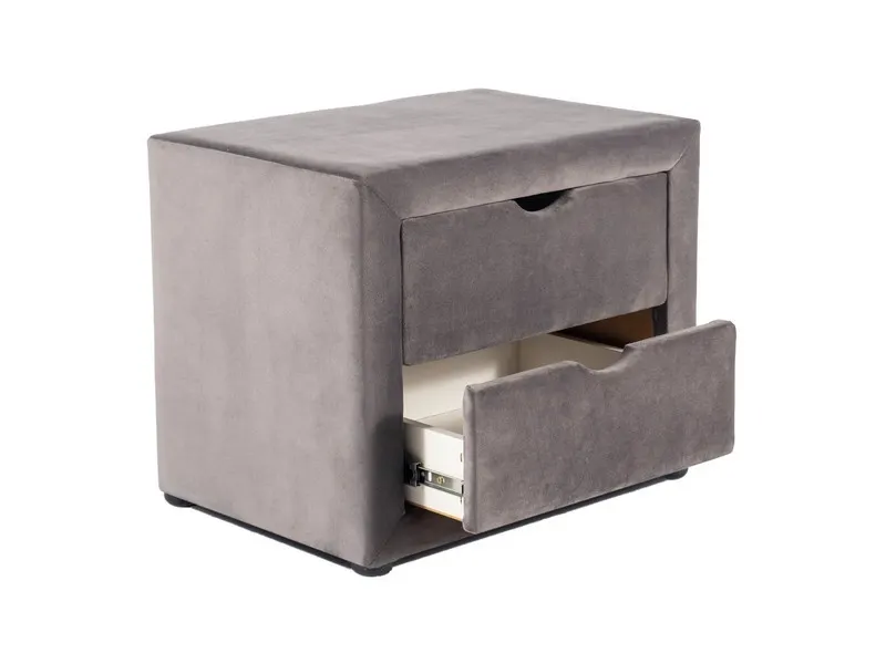 Szafka nocna ET-002 Velvet tapicerowana z szufladami szara Signal - ET002VSZ