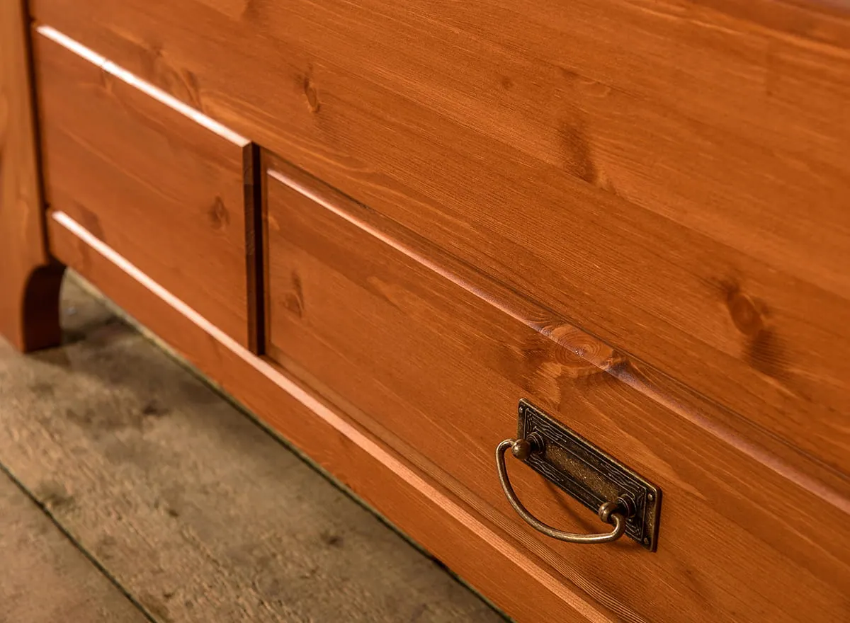 Łóżko sosnowe z 4 szufladami Toskania 180cm Kolor: bejca - PL2029