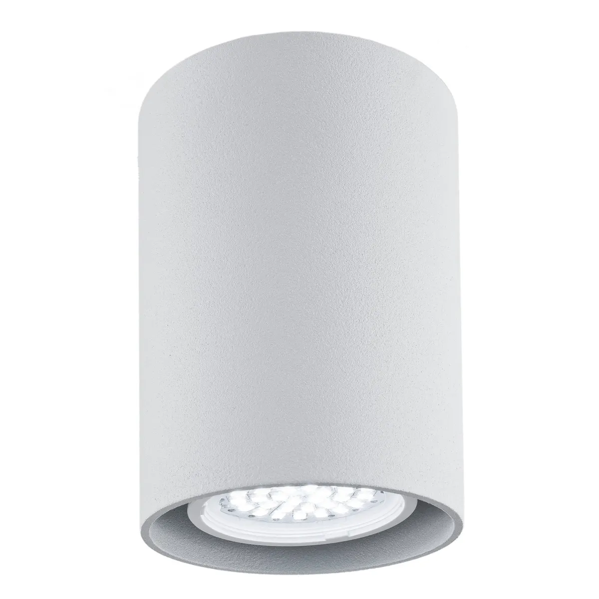 Plafon TYBER metalowy okrągły srebrny 11x7 cm Lampa sufitowa