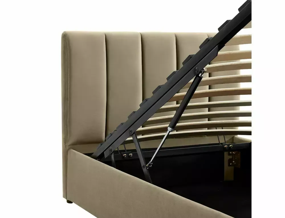 Łóżko z pojemnikiem MONTREAL VELVET 90x200 podnośnik gazowy Bluvel 28 beżowy - MONTREALV90BE