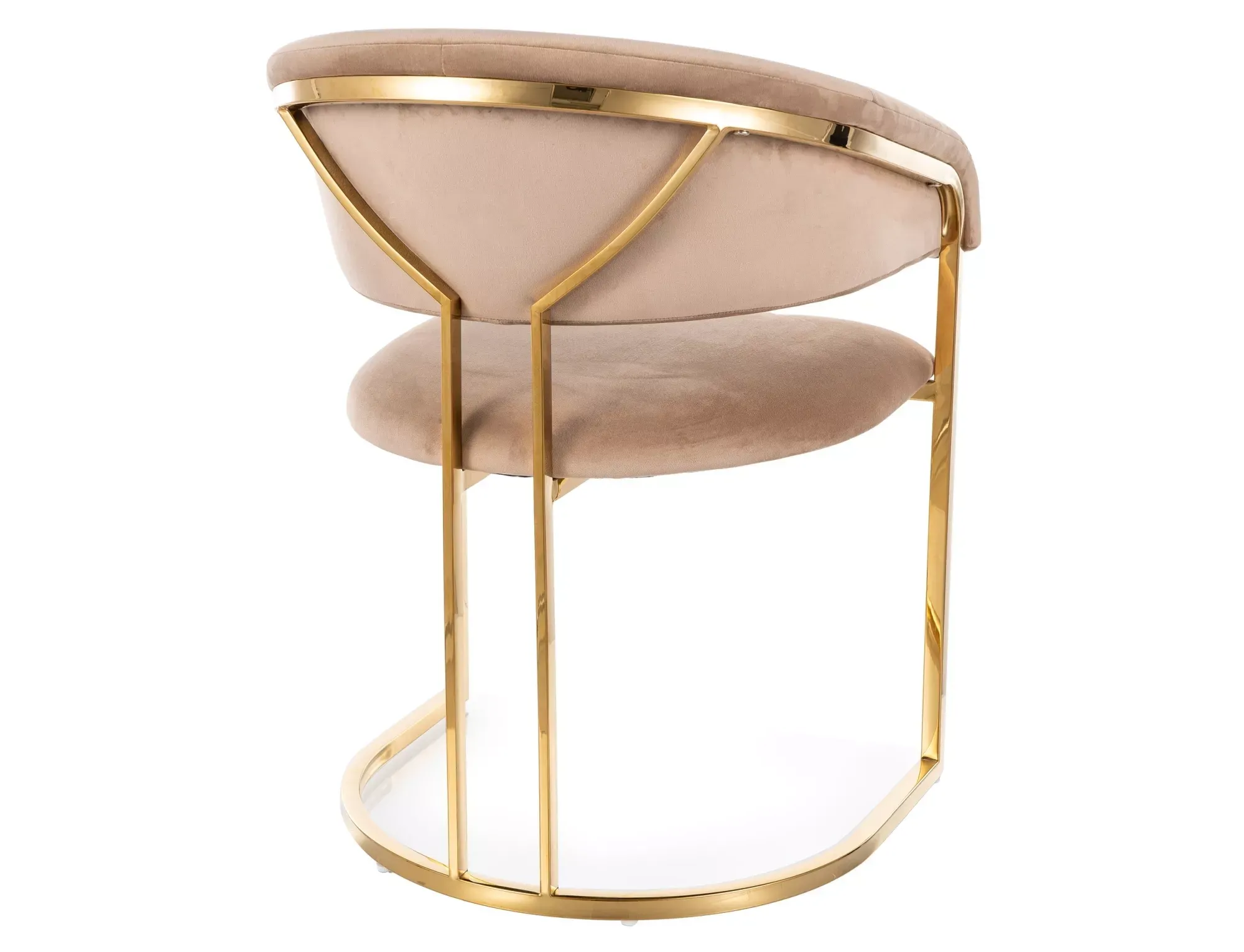 Krzesło tapicerowane TULIPE VELVET beżowe/złote nogi - TULIPEVZLBE
