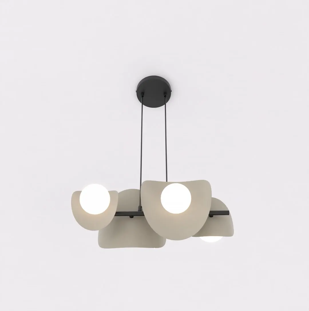 Lampa wisząca metalowa ELEMENTI 4 beżowa — zdjęcie 3