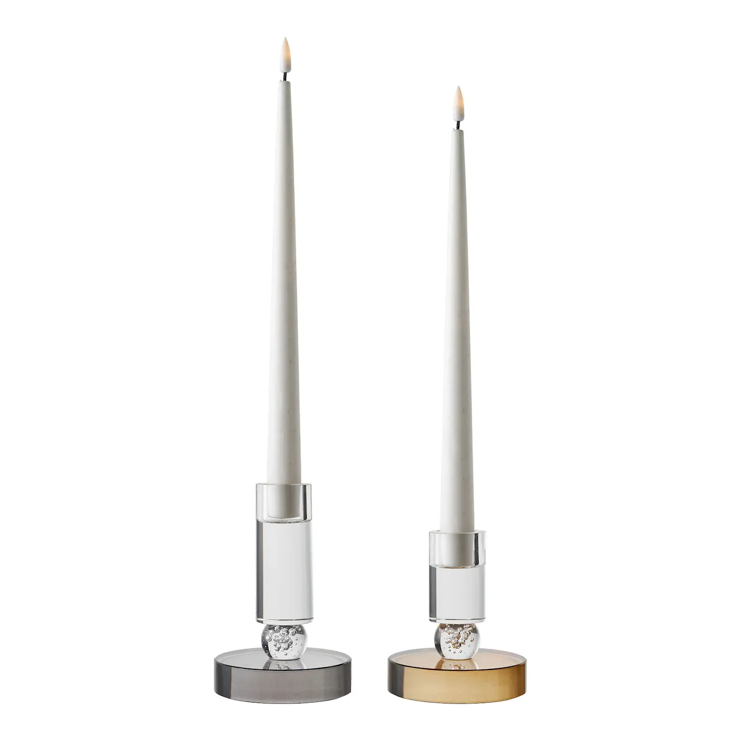 Świecznik szklany CANDLE 9x13cm szary biały — zdjęcie 2
