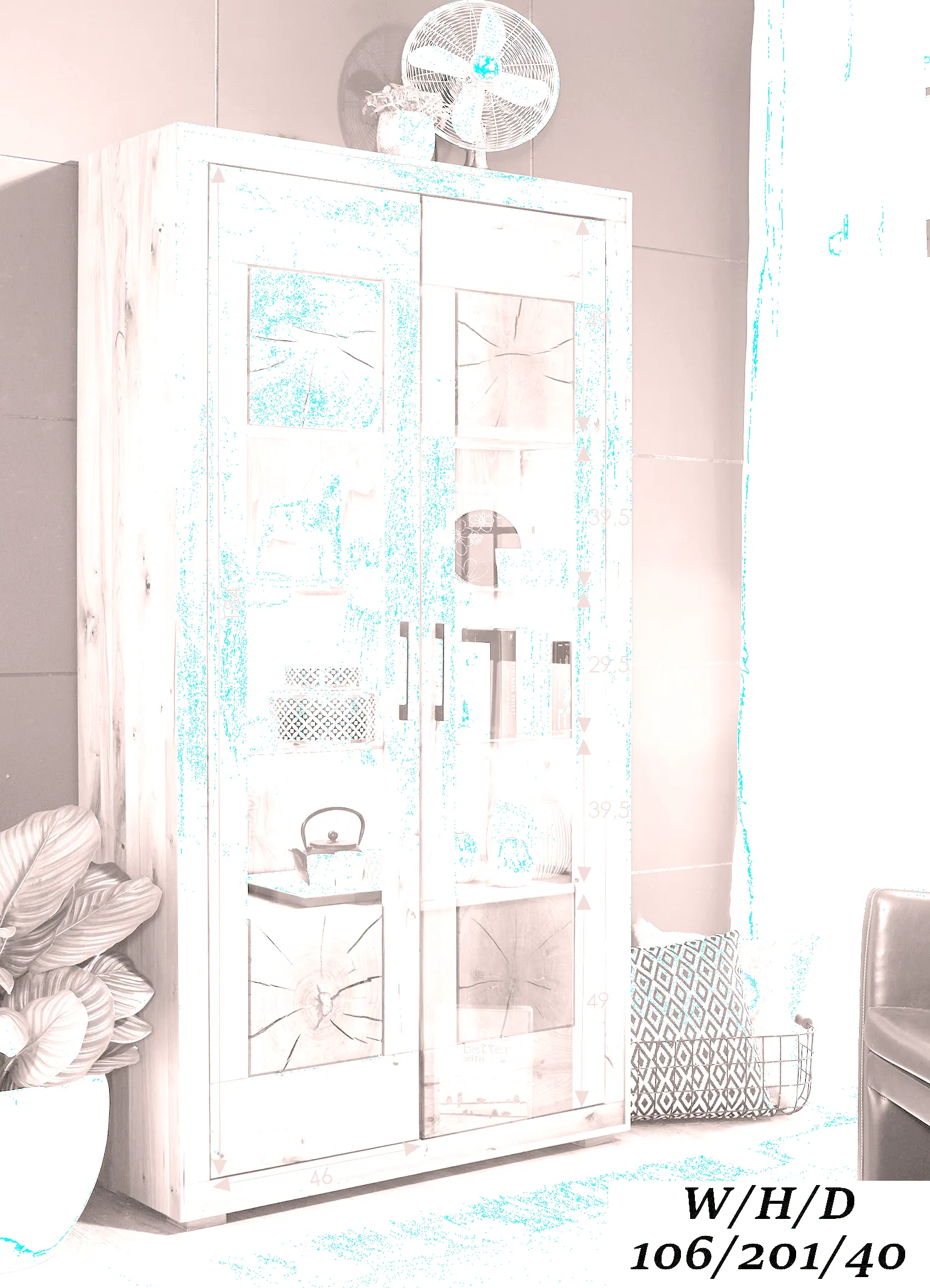 Witryna II Cornflower dębowa 2-drzwiowa - GK_1033150211