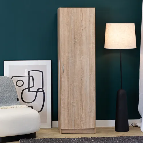 Szafa 1-drzwiowa GAYA z drążkiem i półką 51cm dąb sonoma - INT_5002702