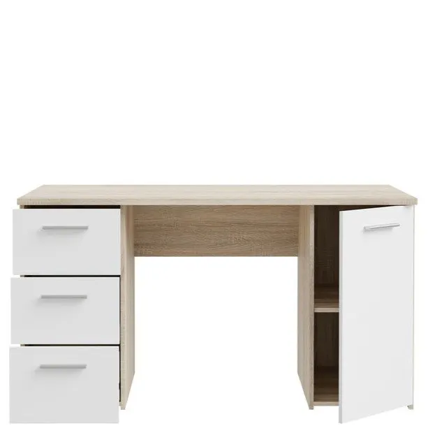 Biurko NET106 z szafką i 3 szufladami - dab sonoma, biały - MT311-Q36