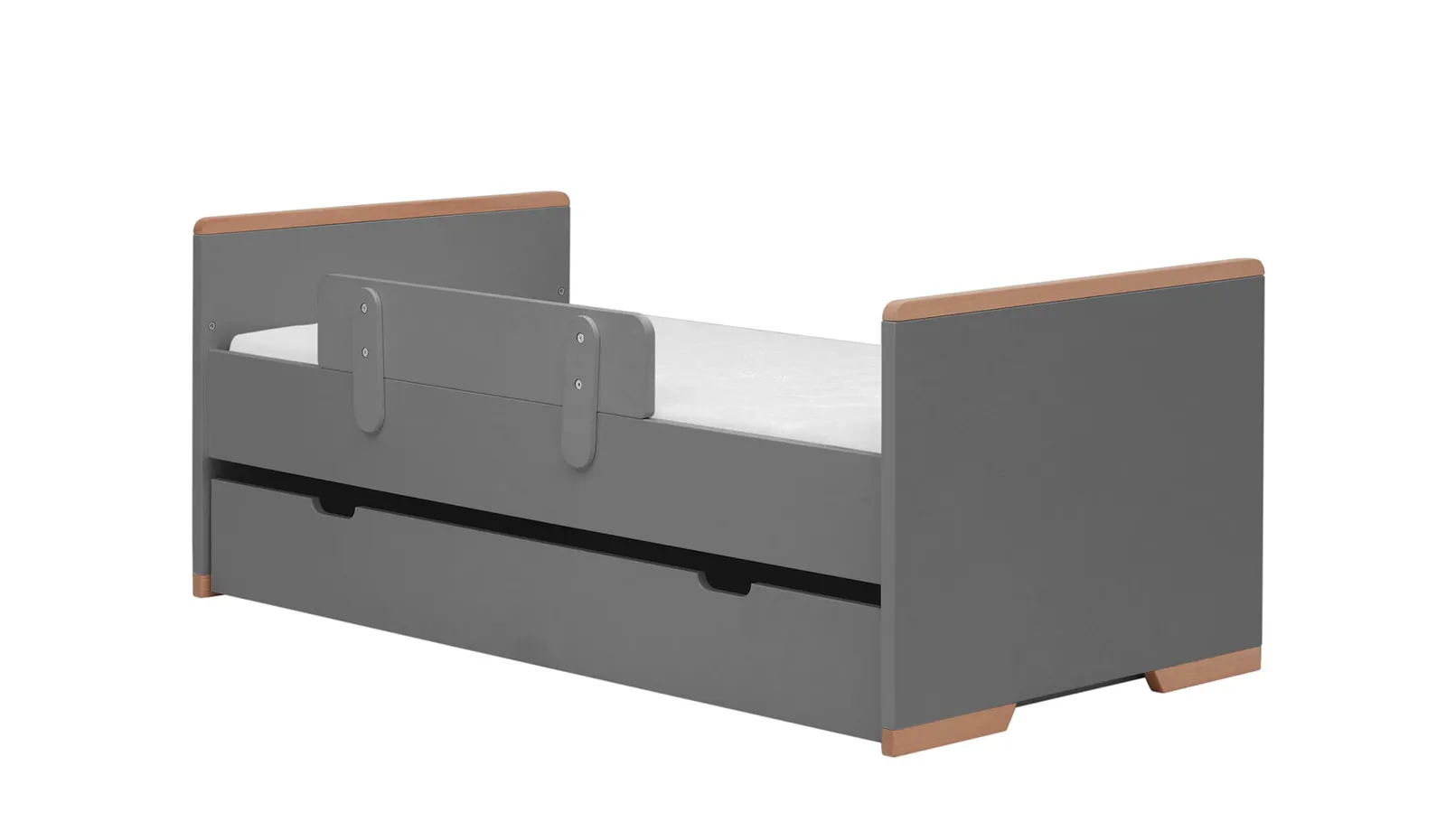 Łóżeczko SNAP z regulacją wysokości materaca 140x70 szare - PIN_023-011-162