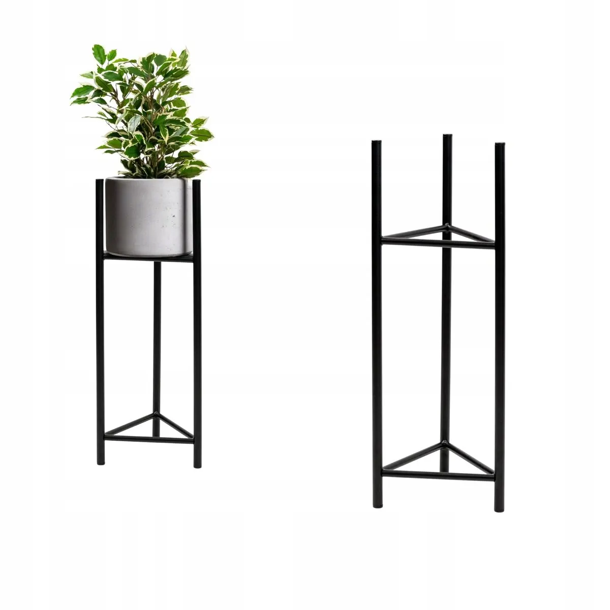 Kwietnik-stojak na donice metalowy LIZIO M 23x60 czarny Słoik, plantator, Roślina doniczkowa, Ceramika, Wazon