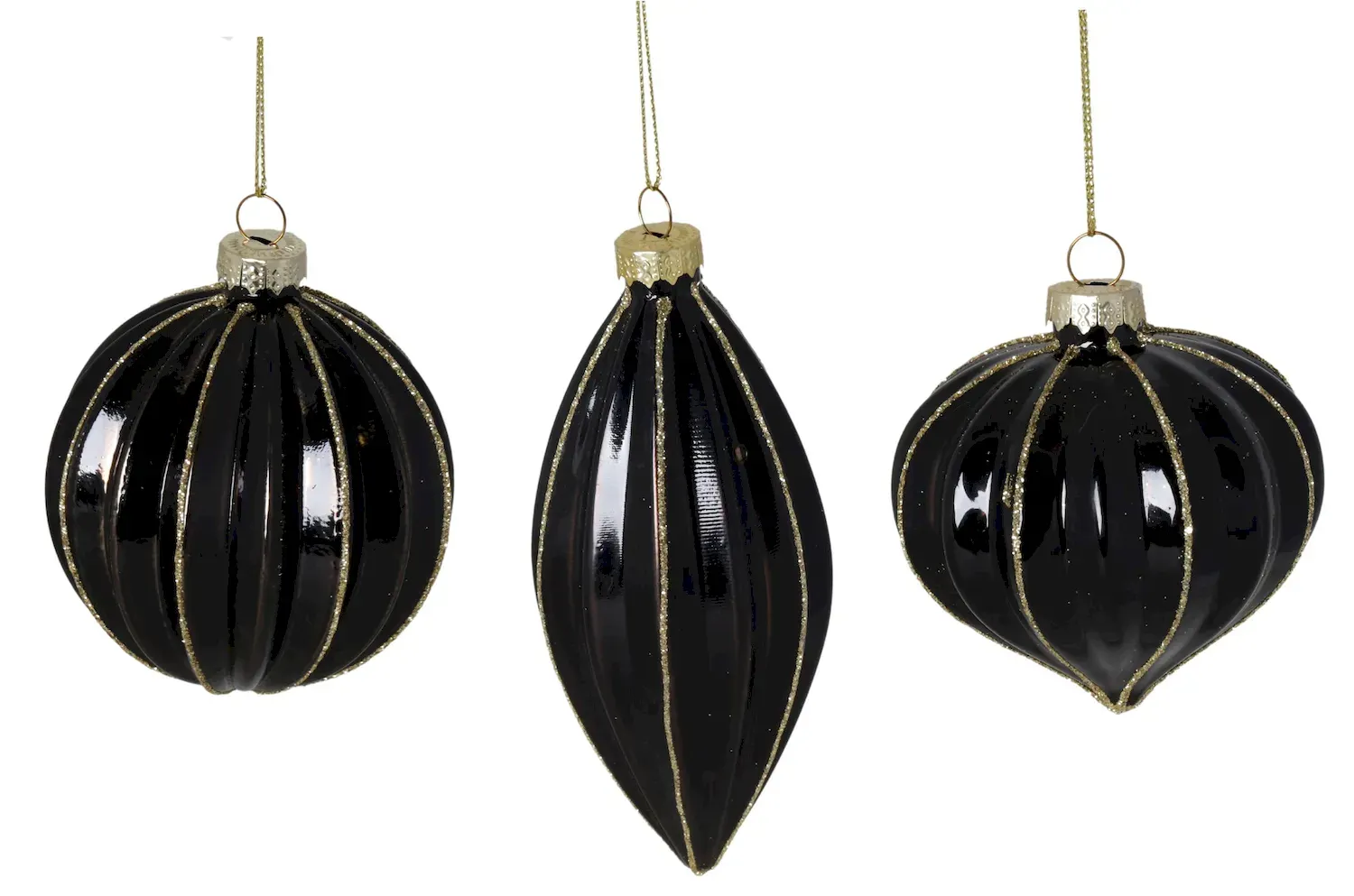 Bombki szklane 12 sztuk czarno-złote Bombki szklane 12 sztuk czarno-złote