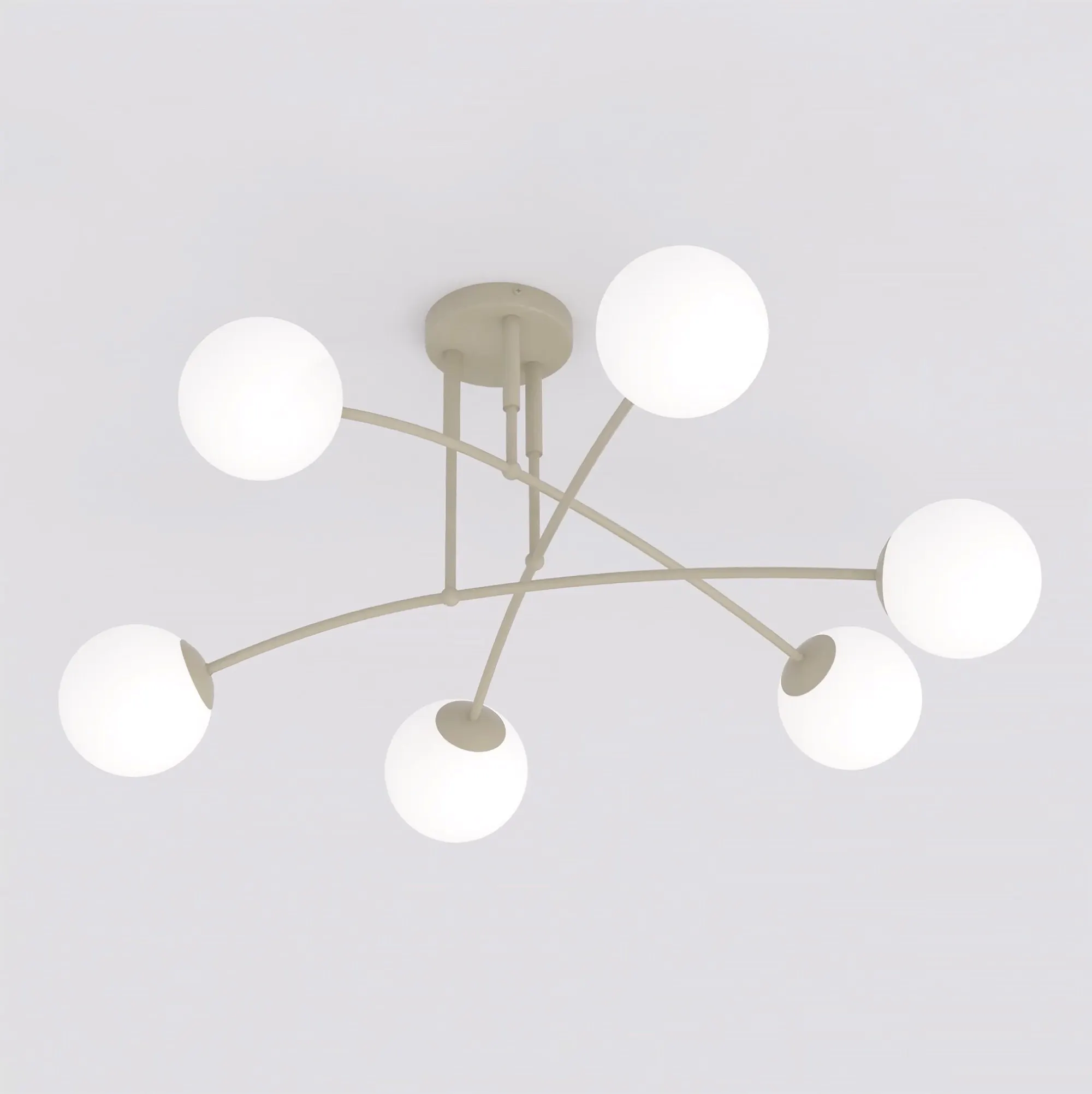 lampa wisząca, globusowy żyrandol, metalowa konstrukcja, biała kolor, nowoczesny design