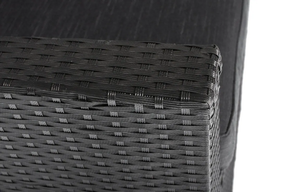 Narożnik ogrodowy wypoczynkowy SZTOKHOLM ze stołem technorattan czarny - FE5906480909794