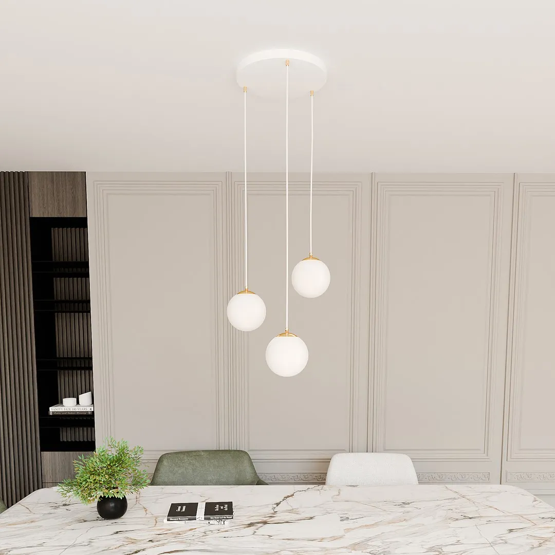 Lampa wisząca ROYAL Biały,Złoty 1244/3 — zdjęcie 3