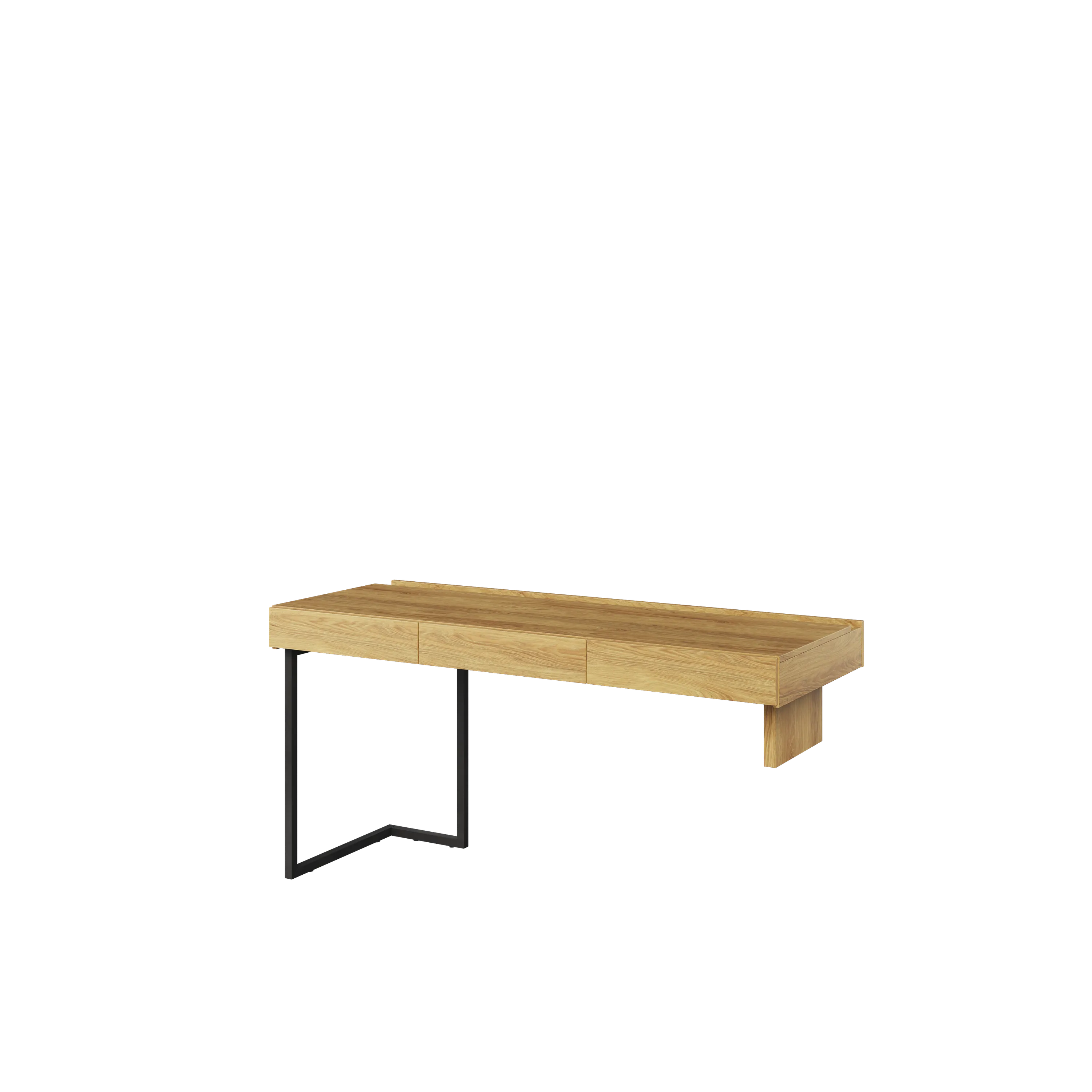 Biurko prawe/lewe Teen Flex TF-04 150cm hikora naturalna/surowa stal
