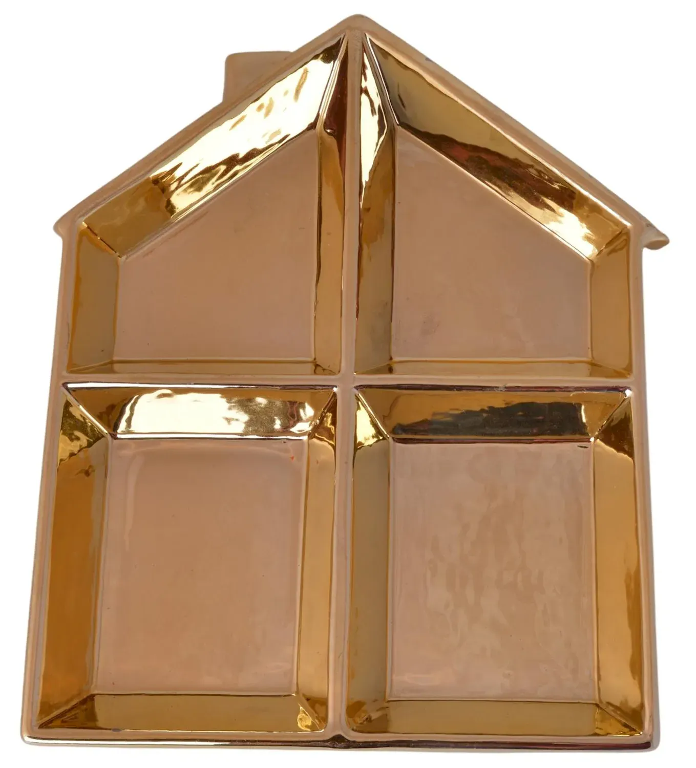 Talerz ceramiczny DOMEK ZŁOTY złoty Talerz ceramiczny DOMEK ZŁOTY złoty