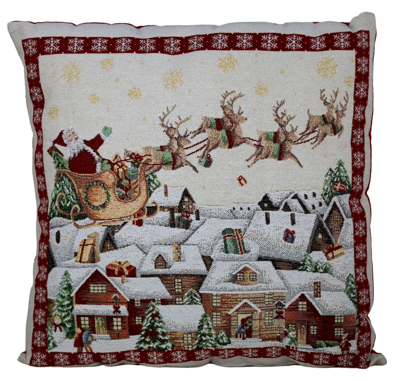 Poduszka świąteczna 45x45 z wzorem 967 wielokolorowa