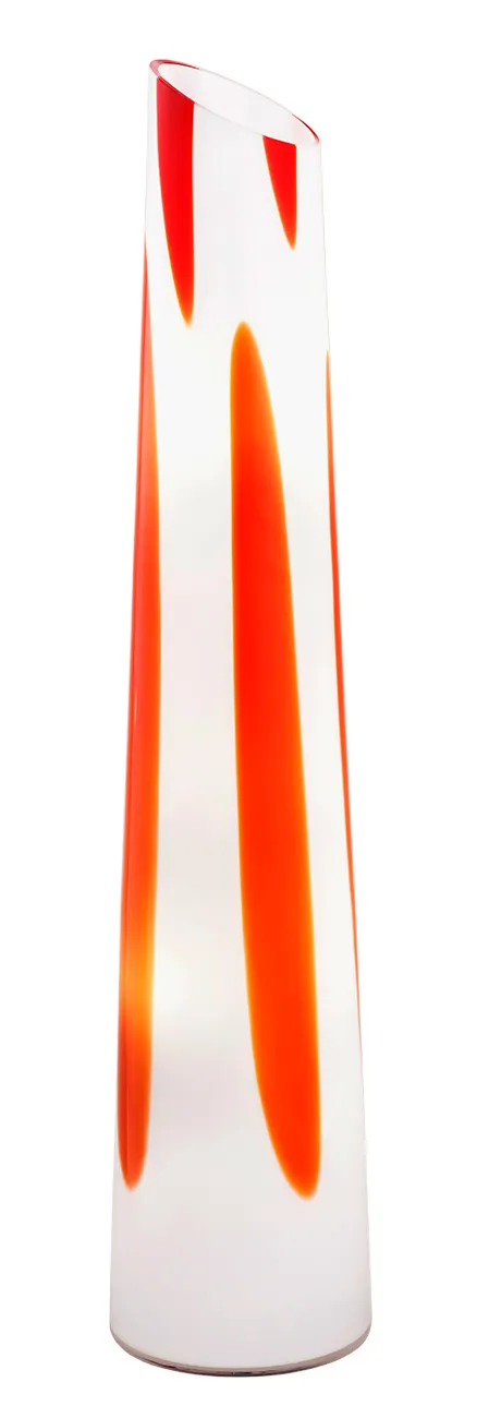 Lampa podłogowa POLONIA szklana czerwono-biała 114 cm Lampa podłogowa POLONIA szklana czerwono-biała 114 cm
