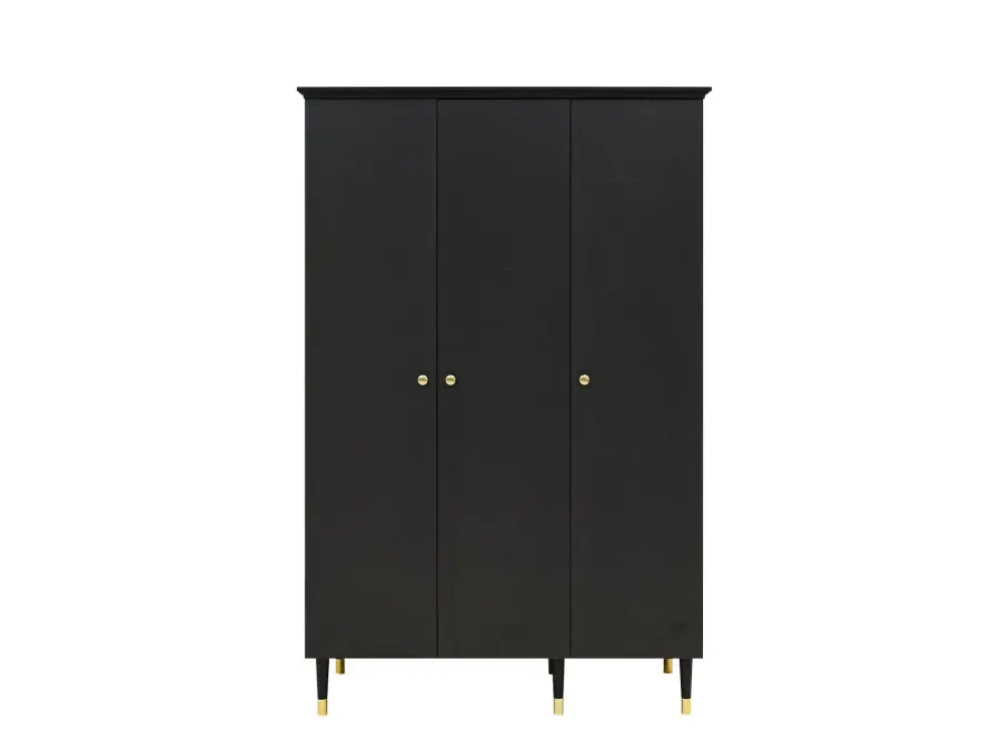 Szafa 3-drzwiowa CLEO 124x190 czarno-złota - BAN_CLE-2