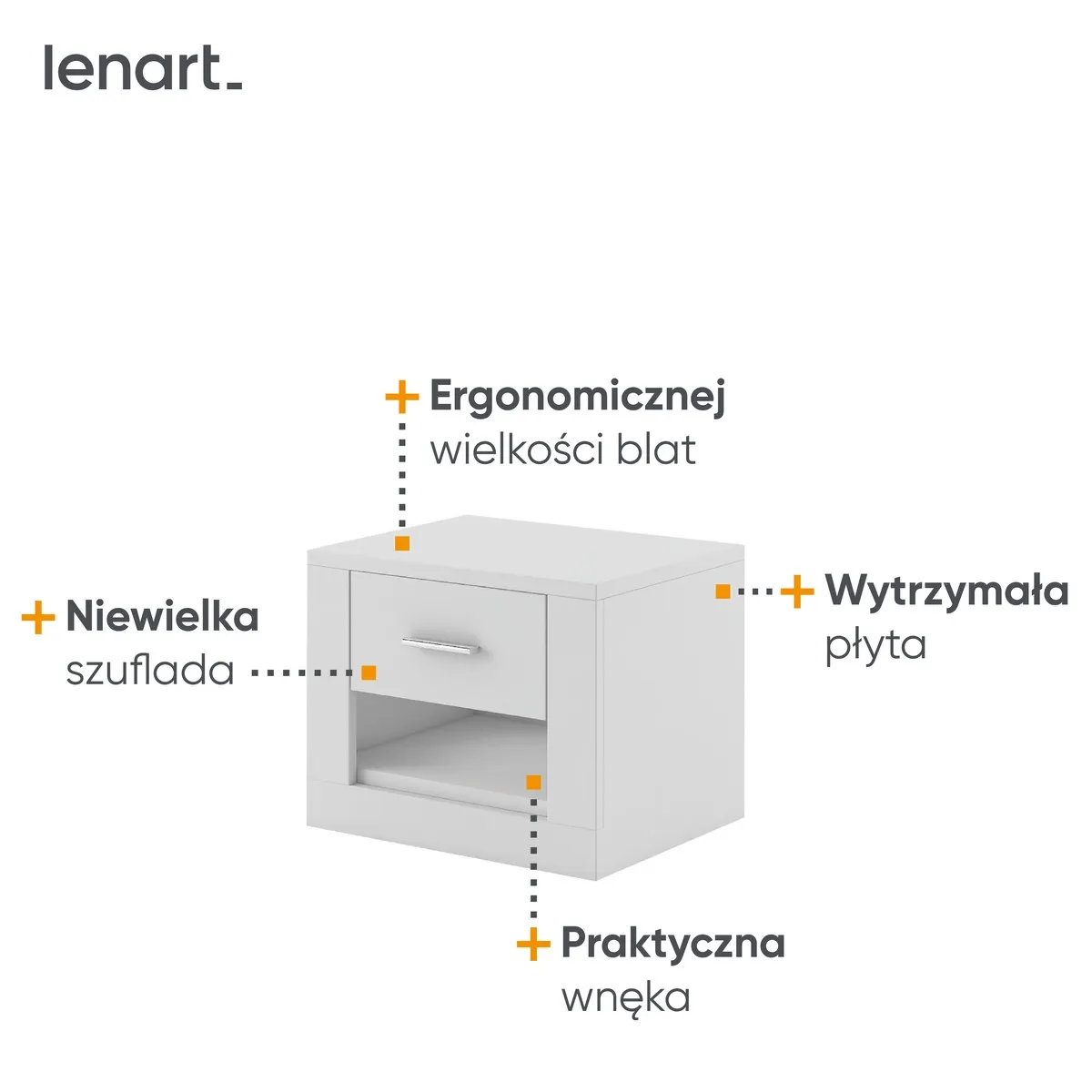 Szafka nocna Idea 07 biała - ID7BI
